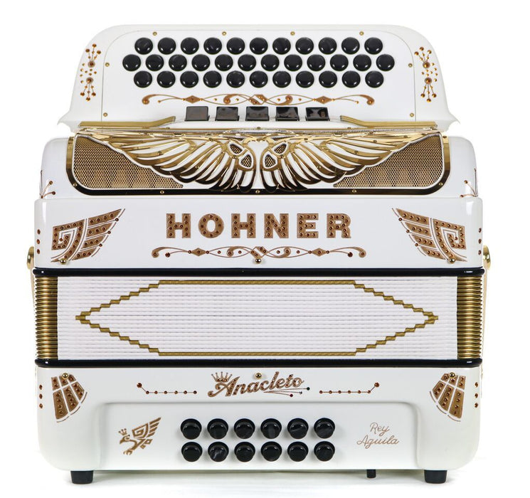 Hohner Anacleto Rey Aguila Compact 5 Switch GCF White and Gold