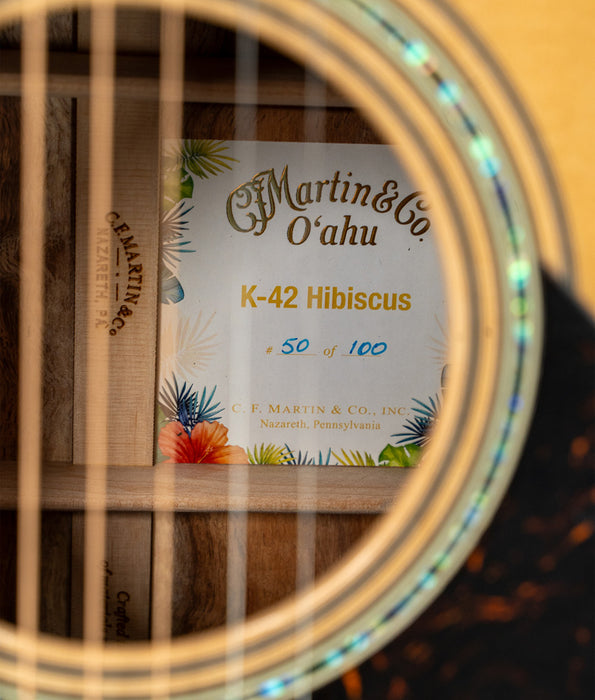 Martin O'ahu K-42 Hibiscus Acoustic Guitar - Spruce/Koa, Dark Toasted Burst | New