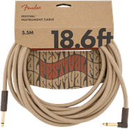 Fender 18.6' Angled Festival Instrument Cable, Pure Hemp, Natural