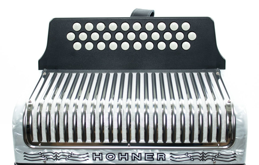 Hohner Corona II FBbEb Button Accordion - White
