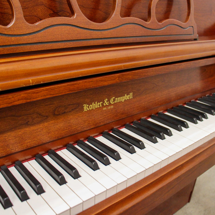 Kohler & Campbell KC-043 Upright Console Piano | Queen Anne - Cherry Satin