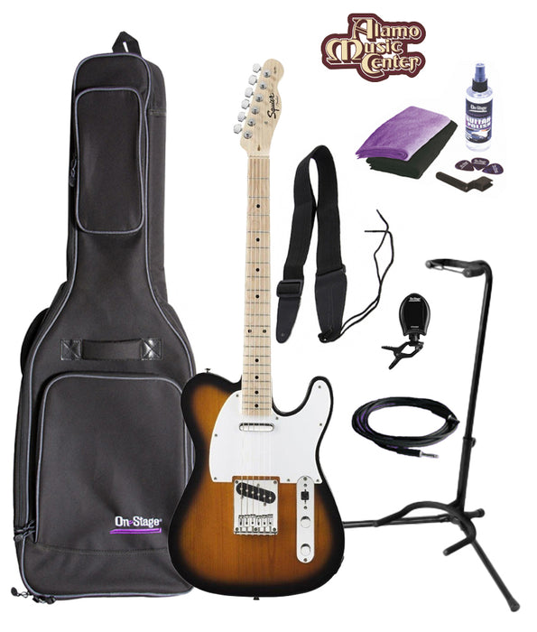Squier by Fender Affinity Telecaster Maple Fingerboard, 2-Tone Sunburst Bundle