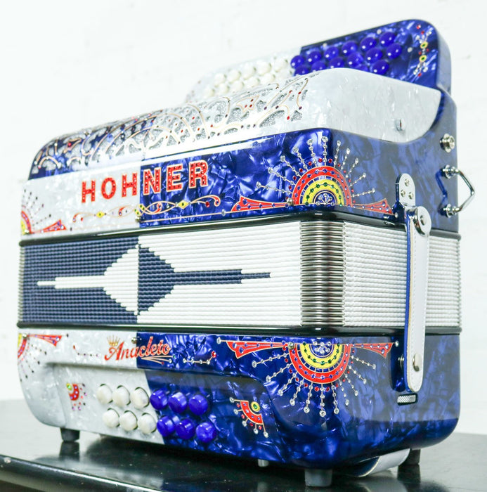 Hohner Anacleto Rey Del Norte TT G/E Accordion Compact Blue & White