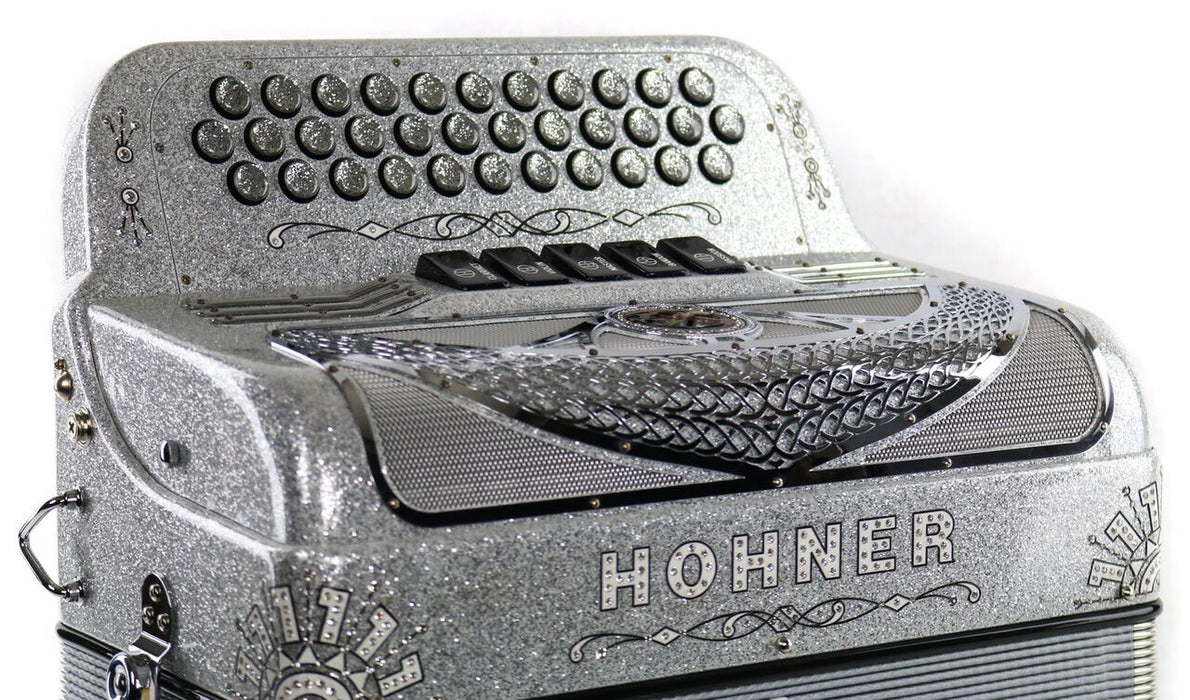 Hohner Anacleto Rey Del Norte III 5S EAD Compact Accordion - Silver ...