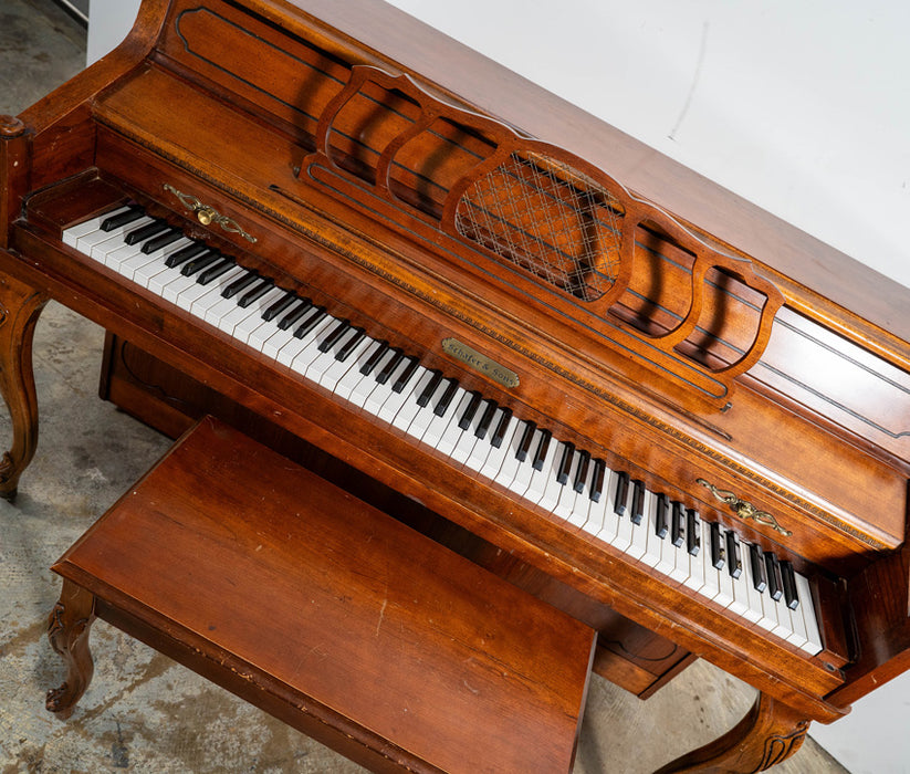 Schafer & Sons Upright Piano | Satin Mahogany | Used