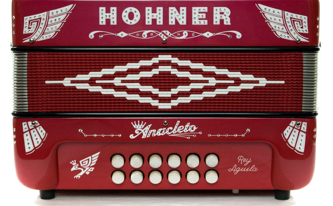 Hohner Anacleto Rey Aguila TT FBE/EAD Compact Accordion Red | New