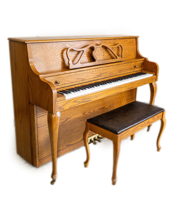Kimball 437F Queen Anne Upright Piano (1994) | Oak | Serial No. J45848 | Used