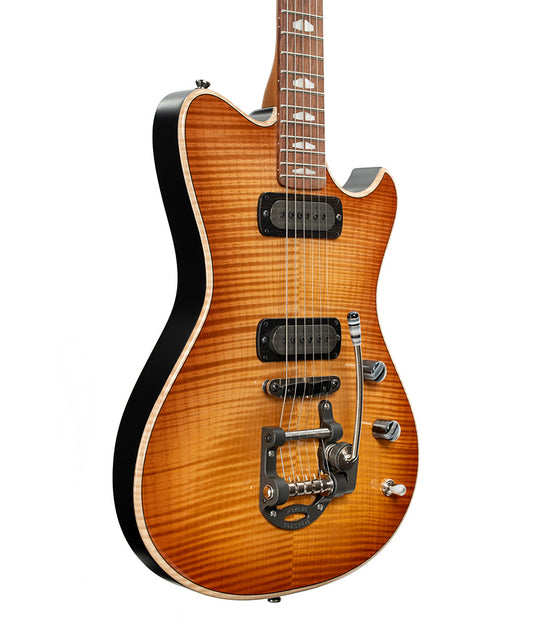 Powers Electric A-Type Select Flamed Maple, FF42 Pickups - Pale Ale