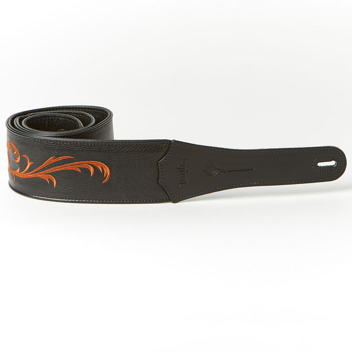 Taylor Nouveau Presentation Series Strap, 3" - Black with Copper Embroidery
