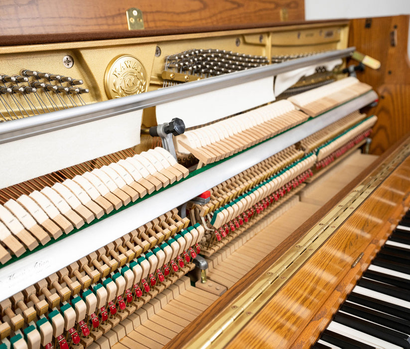 Kawai 606 Console Upright Piano (2001) | Satin Oak | Serial No. A101983 | Used