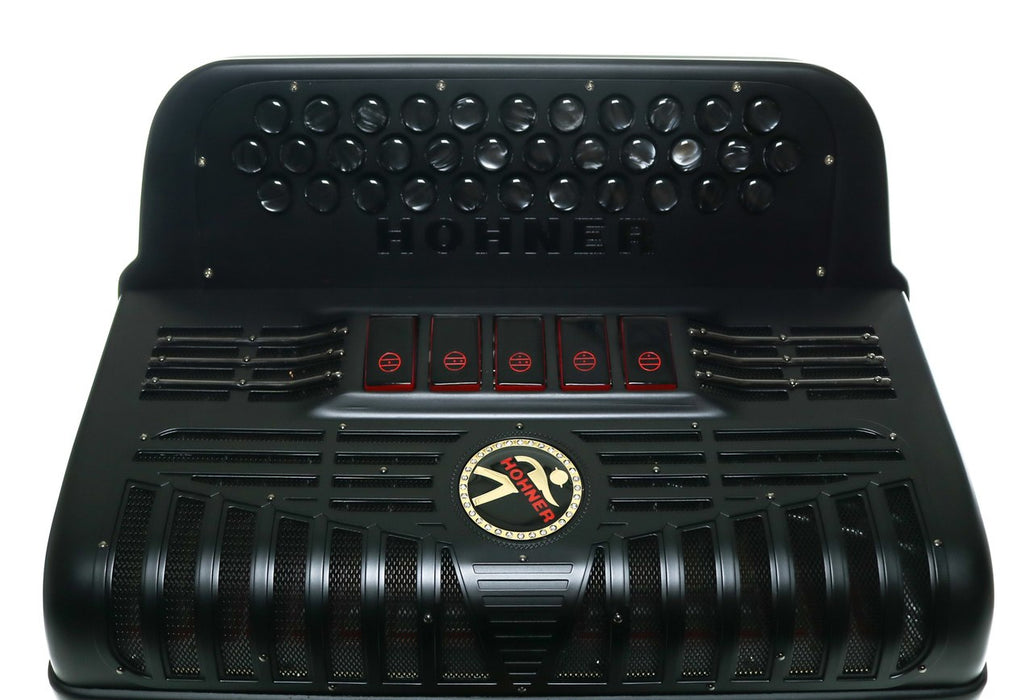 Hohner Anacleto BH-1 Black Hawk 5-Switch Compact EAD Accordion - Matte Black