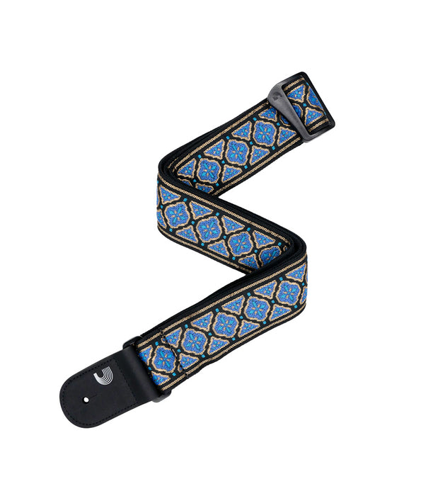 D'Addario Eco Jacquard Woven Guitar Strap - Blue Gold | New