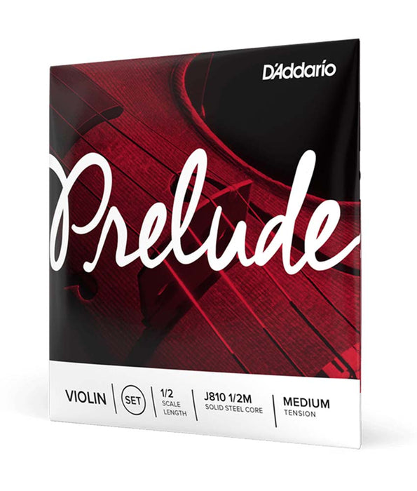 D'Addario Prelude J81012M  Violin String Set, 1/2 Scale, Medium Tension