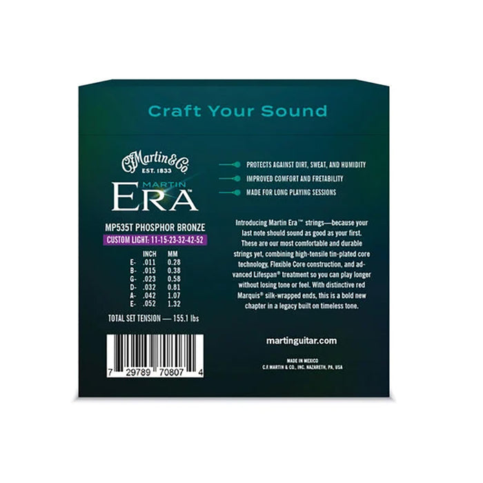 Martin Era Treated Acoustic Guitar Strings - .011-.052 Custom Light