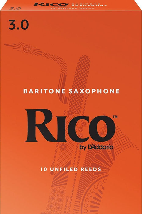 D'Addario Rico RLA1030 Unfiled 3.0 Strength Bari Sax - 10 Pack