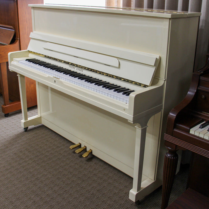 Young Chang E118 White 47" Studio Piano