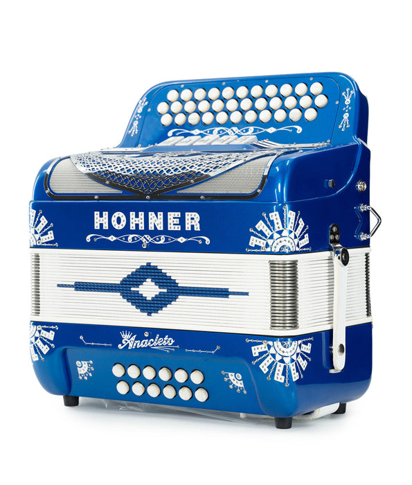 Hohner Anacleto Rey Del Norte III FBE Compact Accordion - Blue Alfa | New