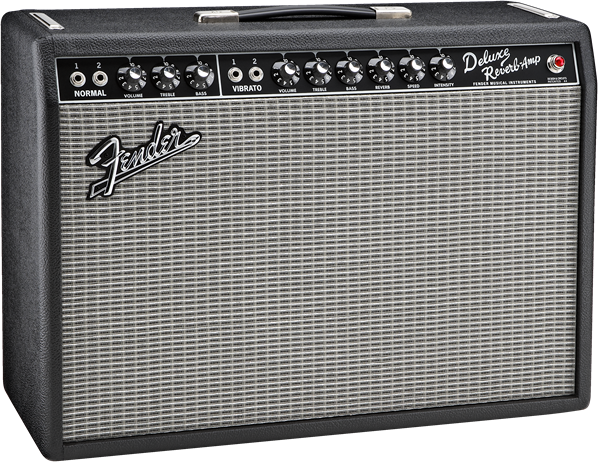 Fender '65 Deluxe Reverb Tube Amplifier - Black Tolex/Silver