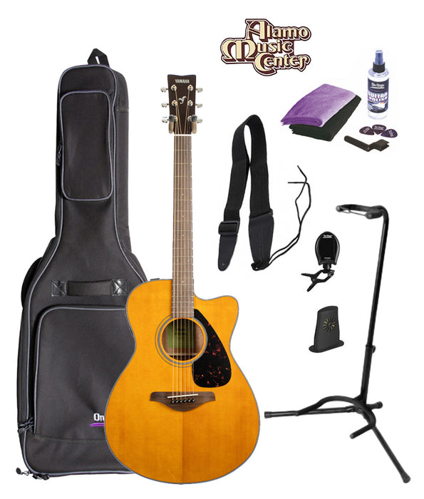 Yamaha FSX800C Small Body Acoustic Electric Guitar Bundle w/ Gig Bag