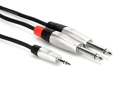 Hosa 6' Pro Stereo Breakout 3.5mm TRS to Dual 1/4 in TS