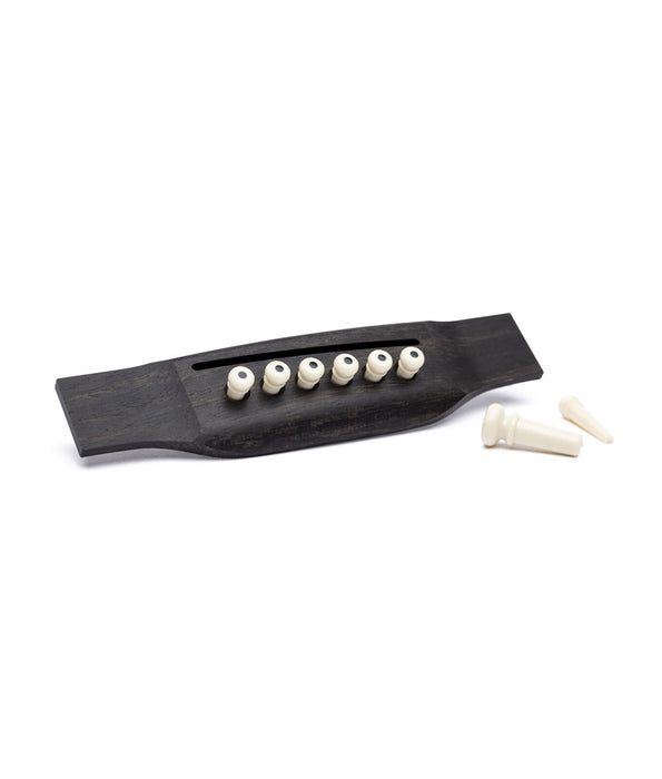 Martin Inlaid Bridge & Endpins - White/Black | New