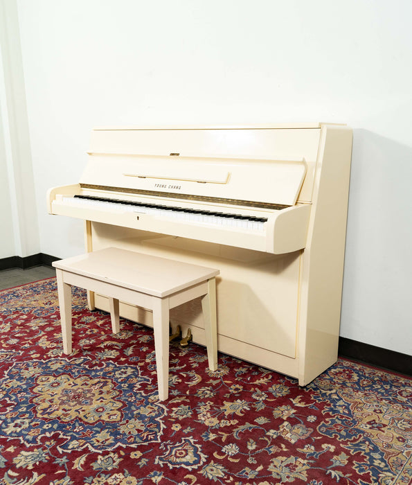 Young Chang U-107 Console Upright Piano | Polished Ivory | SN: 0037545 | Used