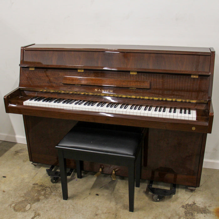 Samick Polished Walnut Continental Console Piano