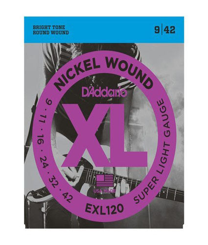 D'addario EXL120 Nickel Wound Super Light 9-42 Electric Strings