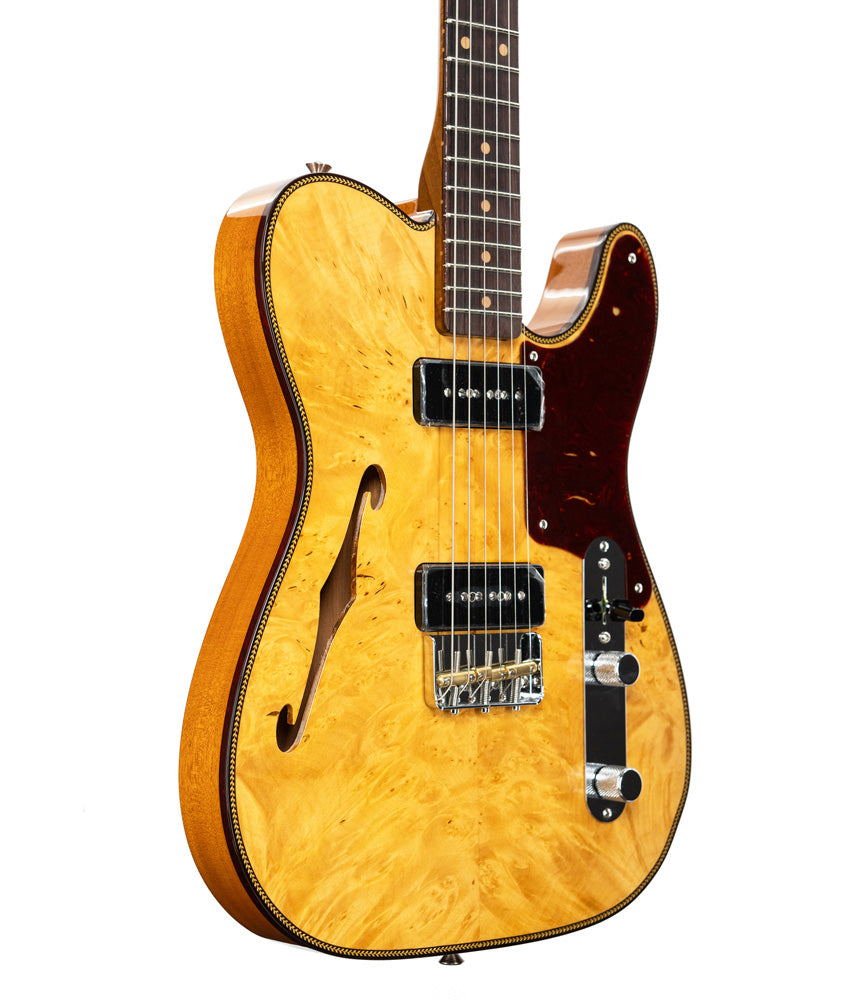Fender Artisan Dual P90 Maple Burl Tele NOS, Rosewood Fingerboard