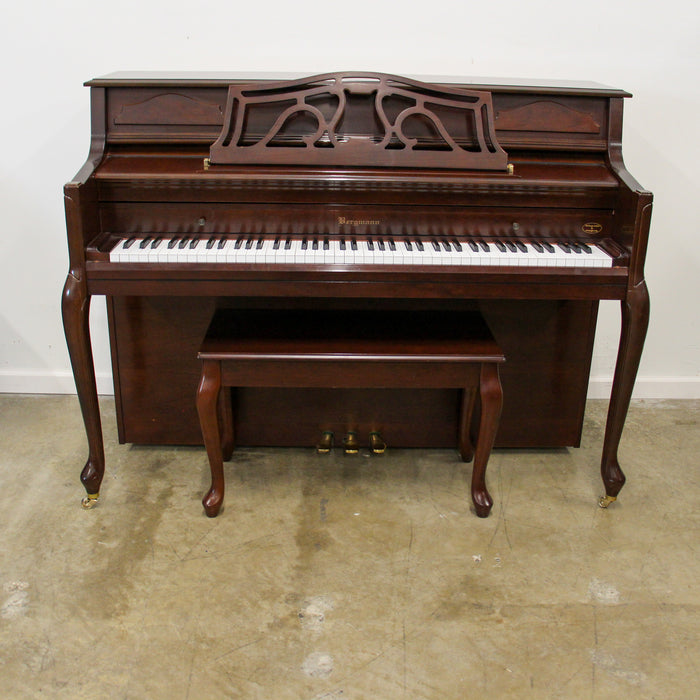 Bergmann by Young Chang Queen Anne Dark Cherry Upright Piano