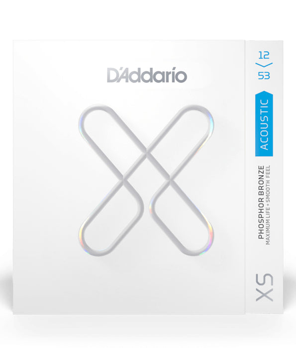 D'Addario 3 Pack 12-53 Regular Light, XS Phosphor Bronze Coated Acoustic Guitar Strings
