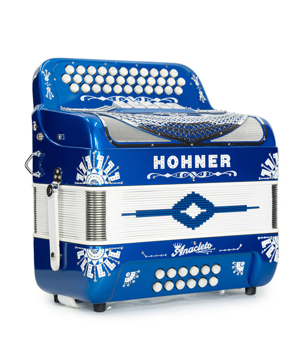 Hohner Anacleto Rey Del Norte III FBE Compact Accordion - Blue Alfa | New