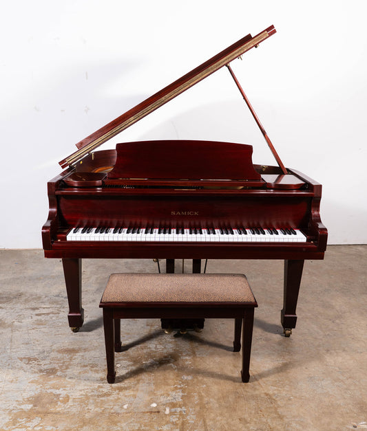 Samick SG-172 Grand Piano (1986) | Satin Mahogany | Serial No. 8612896 | New