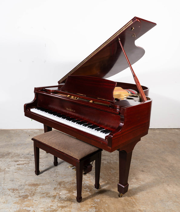 Samick SG-172 Grand Piano (1986) | Satin Mahogany | Serial No. 8612896 | New