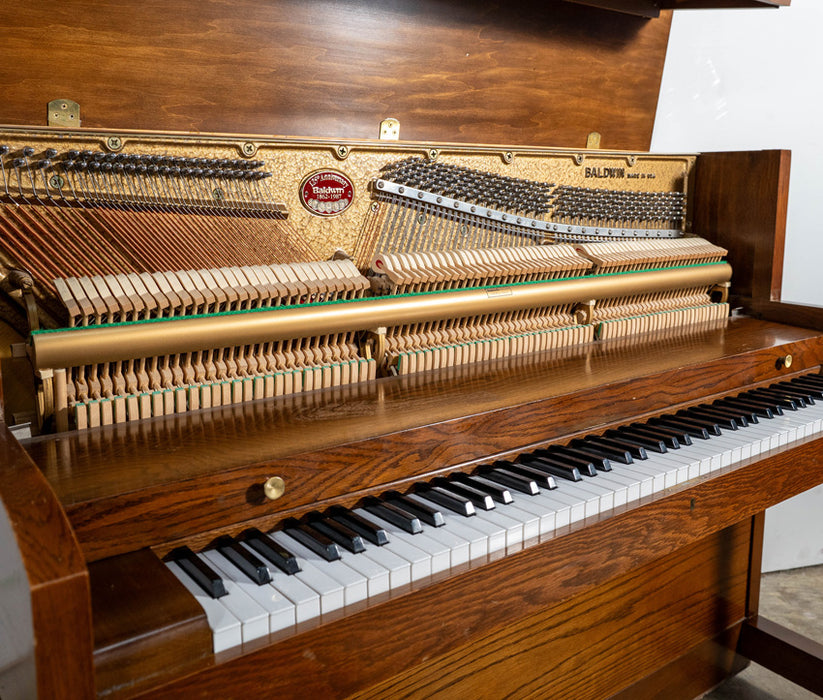 Baldwin 243 Studio Upright Piano (1987) | Satin Walnut | Serial No. 408039 | Used