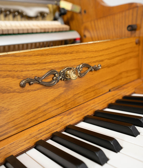 Kawai 606 Console Upright Piano (2001) | Satin Oak | Serial No. A101983 | Used