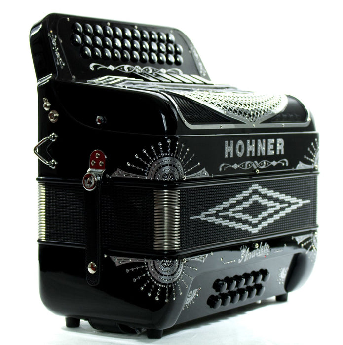 Hohner Anacleto Rey Del Norte TT FBbEb/EAD Accordion Black/Silver Hardware