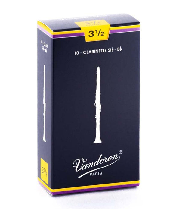 Vandoren 3 1/2 Strength Bb Clarinet Reeds, 10 pack