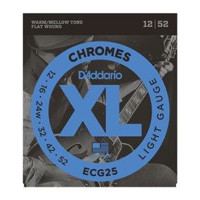 D'Addario ECG25 Chromes Flat Wound, 12-52 Light Guitar Strings