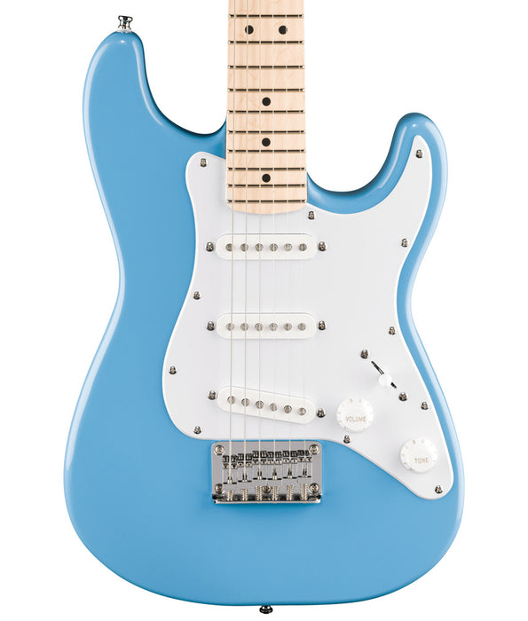 Squier Mini Stratocaster Electric Guitar - California Blue, Maple FB, White PG | New