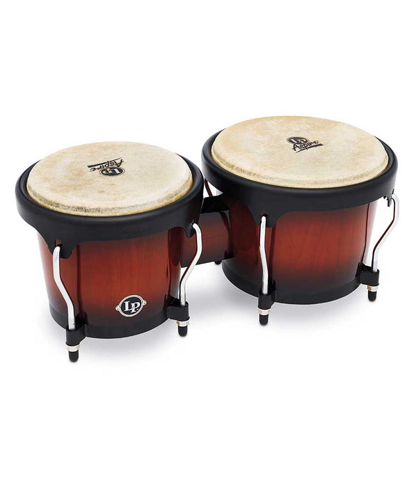 Latin Percussion Aspire Wood Bongos - Vintage Starburst with Black Hardware