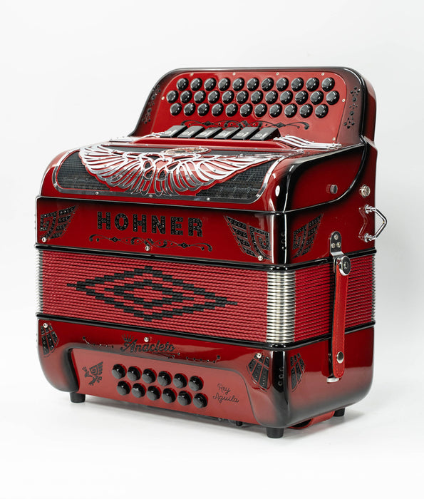 Hohner Anacleto Rey Aguila Two Tone Compact FBE/EAD Accordion - Ruby Red | New
