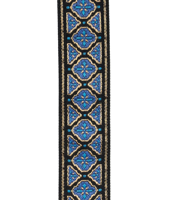 D'Addario Eco Jacquard Woven Guitar Strap - Blue Gold | New