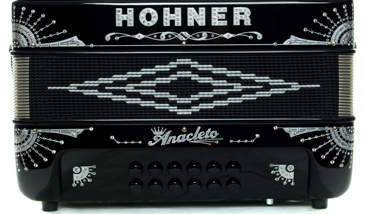 Hohner Anacleto Rey Del Norte TT FBbEb/EAD Accordion Black/Silver Hardware