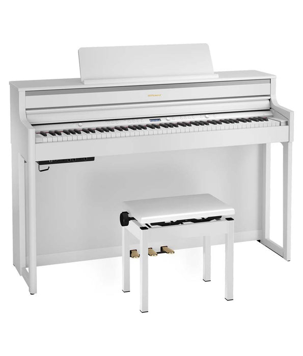 Roland HP704 Digital Piano Kit w/ Stand and Bench - Satin White | New
