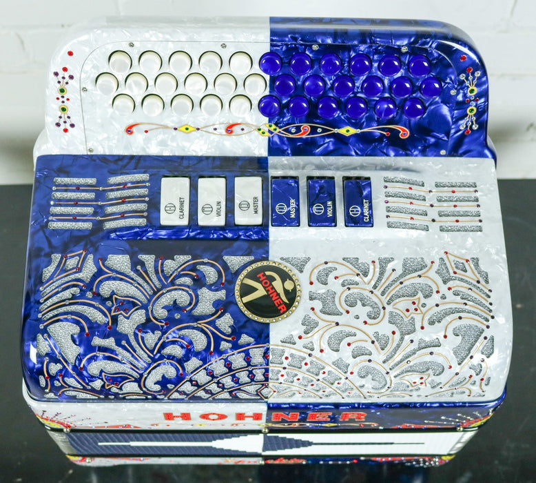 Hohner Anacleto Rey Del Norte TT G/E Accordion Compact Blue & White