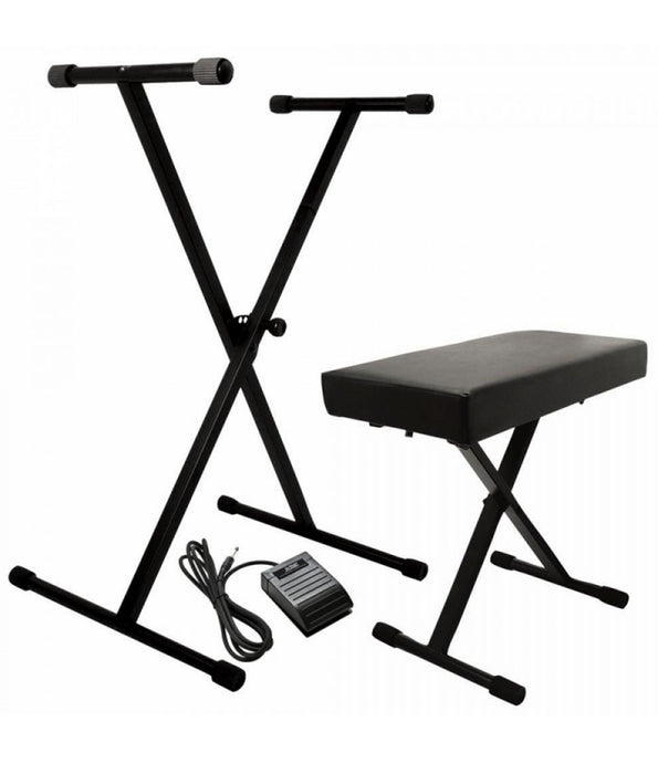 On-Stage KPK6520 CB Keyboard Stand and Bench Pack w/ Keyboard Sustain Pedal