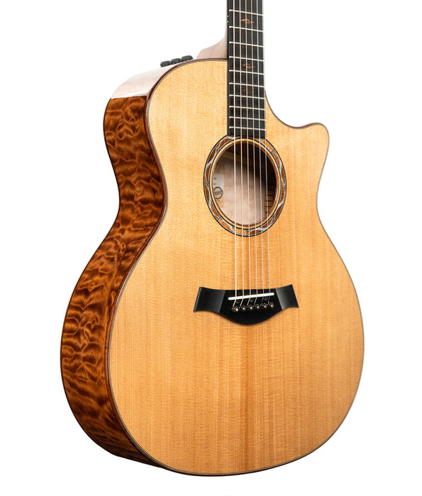 Pre-Owned Taylor Custom Grand Auditorium Torrefied Spruce/Quilted Big Leaf Maple Acoustic/Electric - "Catch #2"