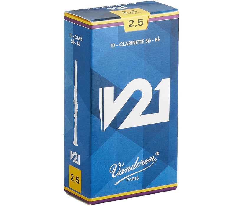 Vandoren CR8025 Bb Clarinet V21 Reeds Strength 2.5 10 Pack