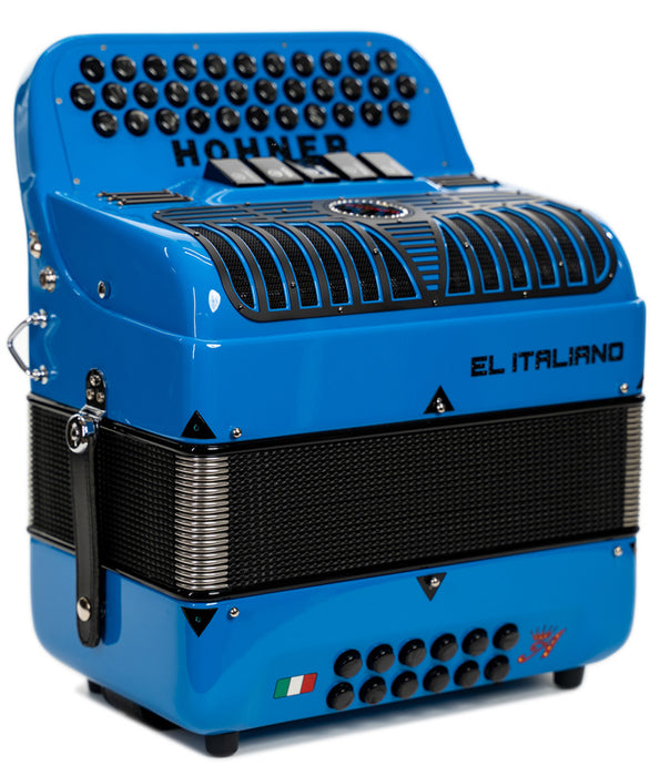 Hohner Anacleto El Italiano III 5 Switch Compact GCF Accordion - Blue